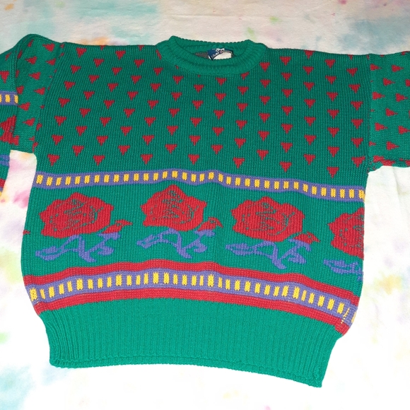 Vintage Silver Unicorn Rose Sweater Shirt - Picture 2 of 14